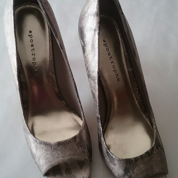 Apostrophe Sz 9 Open Toe Pumps NWOT - Picture 4 of 7